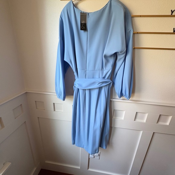 $450 NWT SACHIN & BABI Annie Chambray Blue Dress Balloon Sleeve Wedding SIZE 10 - Picture 11 of 12
